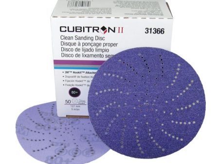 3m - Cubitron II Hookit Clean Sanding Abrasive Disc - 5 inch - 80+ Grade - 50 Pack - 31366 Supply