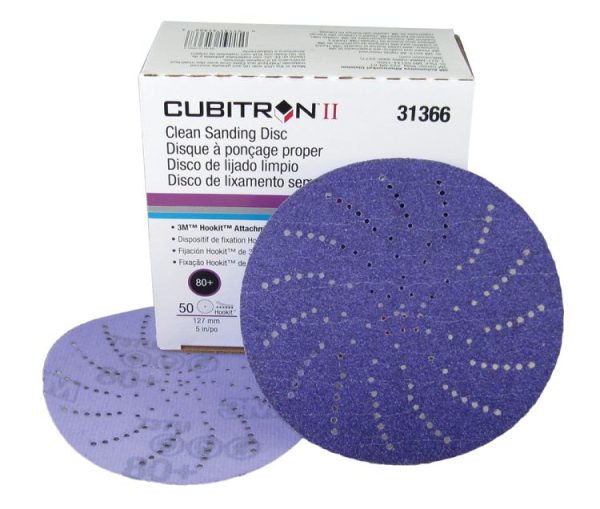 3m - Cubitron II Hookit Clean Sanding Abrasive Disc - 5 inch - 80+ Grade - 50 Pack - 31366 Supply