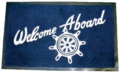 18  x 27  Blue Welcome Aboard Mat-Sea Choice For Cheap