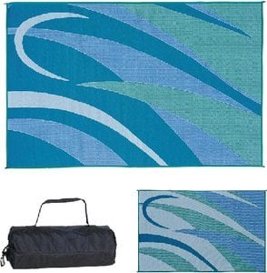 Ming s Mark Inc - 8X16 PATIOMAT BLU GRN GRAPHIC,REVERSIBLE MATS - GB3BLUGRN Fashion